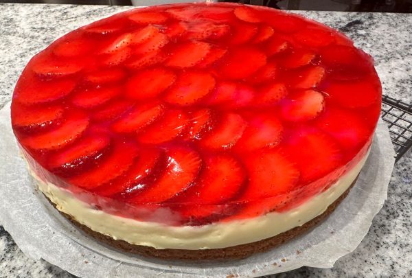 Strawberry Custard Cake Slice